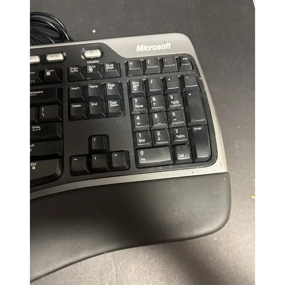 Microsoft 4000 V1.0 KU-0462 1048 Natural Ergonomic Keyboard Palm Lift Tested